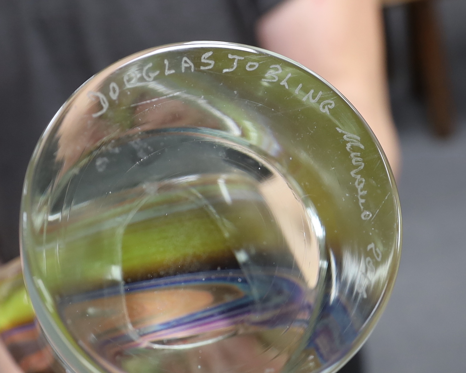 A specially commissioned signed studio glass sculpture by Murano, dated 2016, 84cm high